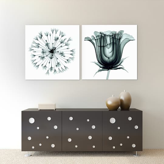 Empire Art Direct 24" x 24" African Bluebell Rose Veil Frameless Printed Tempered Glass Wall Art Set